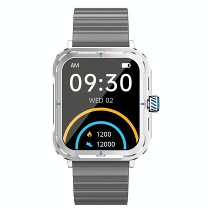 1.9 Inch Tft Square Screen Smart Watch Supports Blood Pressure Monitoring - Silver