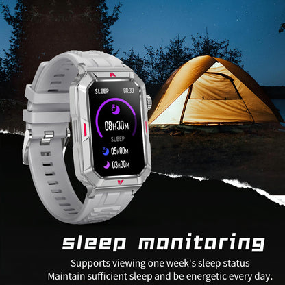Smart Bracelet With Sleep Detection And Silicone Strap - Bt5.2 - Camo Silver