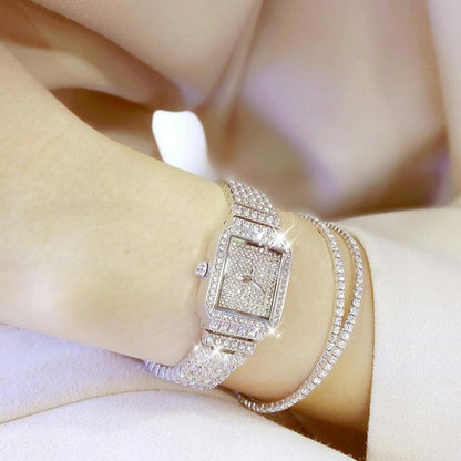 Women Diamond Chain Watch - Elegant and Timeless - Silver