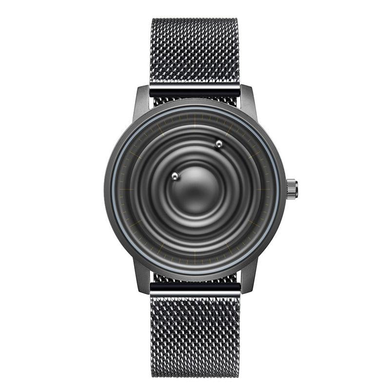 Stainless Steel Men Quartz Watch with Magnetic Strap - 40mm - Rose Gold