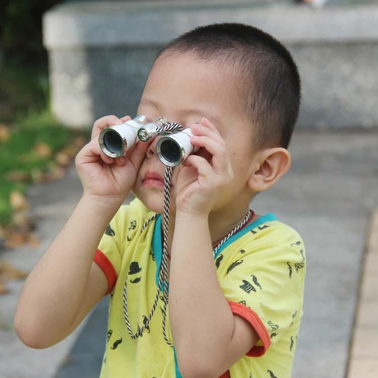 Classical Ladies Binoculars for Drama Watching with Chain - 3x25mm Black
