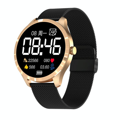 1.28 Inch Ips Colour Screen Ip67 Waterproof Smart Watch Support Blood Pressure Monitoring / Heart Rate Monitoring / Sleep Monitoring - Gold
