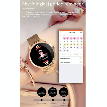 1.28 Inch Ips Colour Screen Ip67 Waterproof Smart Watch Support Blood Pressure Monitoring / Heart Rate Monitoring / Sleep Monitoring - Gold
