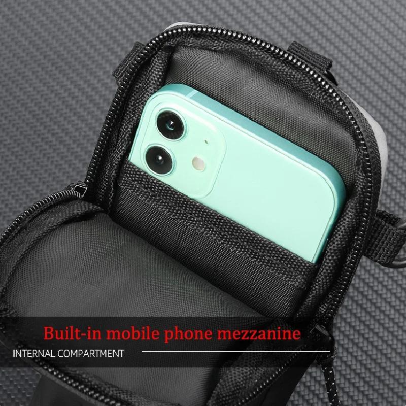 Multi Function Crossbody Bag For Outdoor Sports Fits Mobile Phones Men And Women - Black