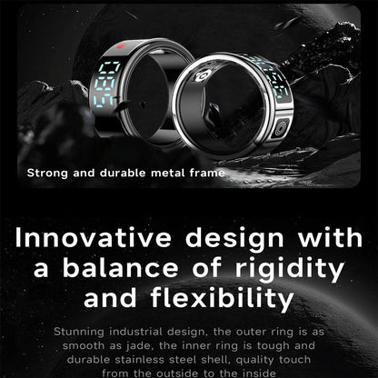 Smart Ring Hand Gestures Health Monitoring Sports Modes Size 10 - Silver