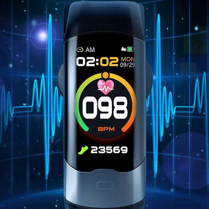 Smart Bracelet With Heart Rate And Blood Glucose Monitoring - Tft Hd - Red