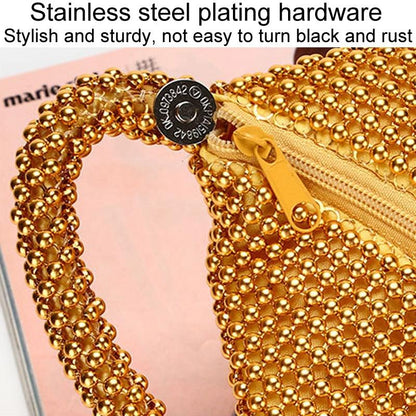 Soft Beaded Ladies Clutch Bag for Banquets - Silver