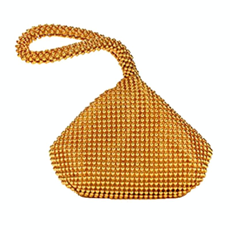 Soft Beaded Ladies Clutch Bag for Banquets - Silver