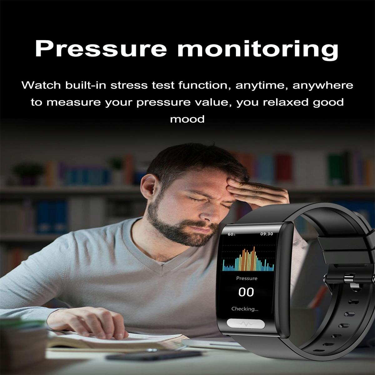 Smart Watch With Heart / Bp / Oxygen / Sugar Monitoring Silicone Strap Colour Screen - Red