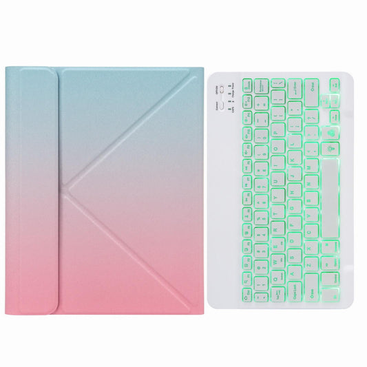 Bluetooth Keyboard Leather Case For Ipad 10.2 / 10.5 With Monochrome Backlight & Three-Fold Holder - Purple