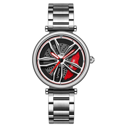Stylish Steel Band Quartz Watch for Couples - Rose Gold