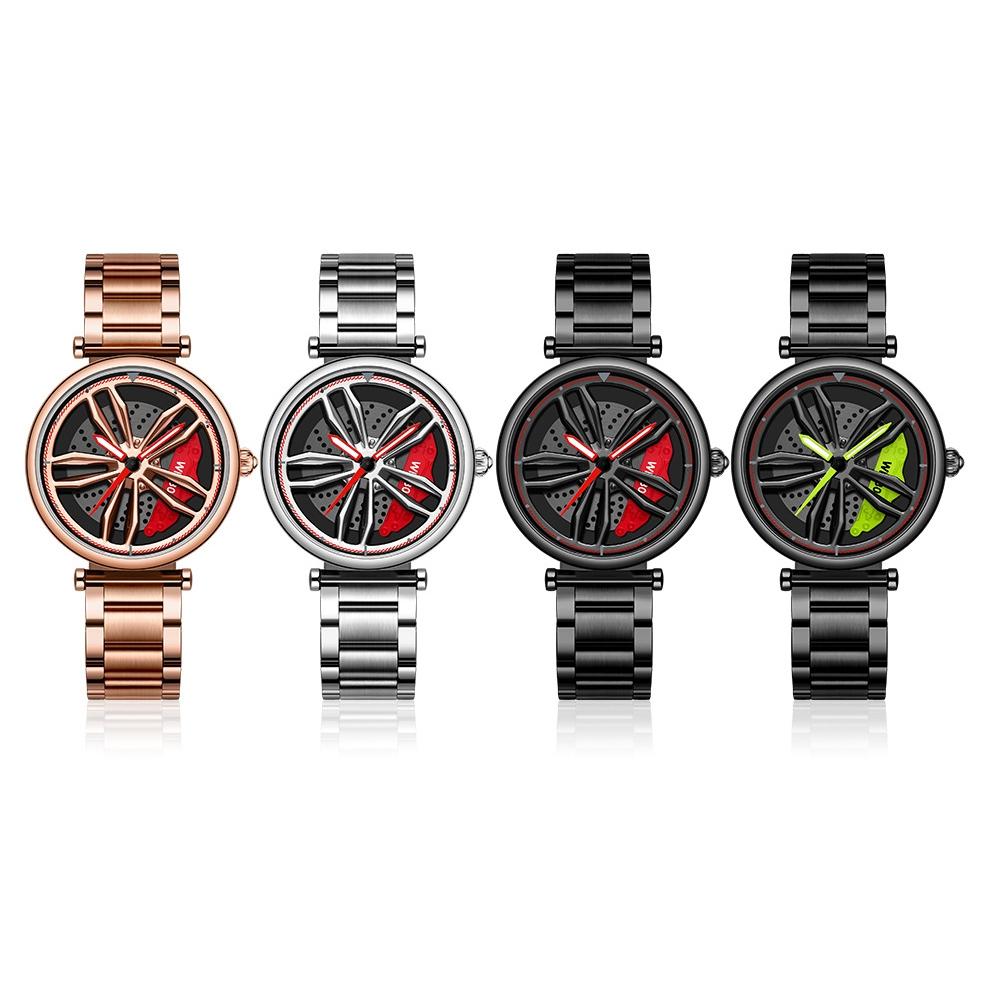 Stylish Steel Band Quartz Watch for Couples - Rose Gold