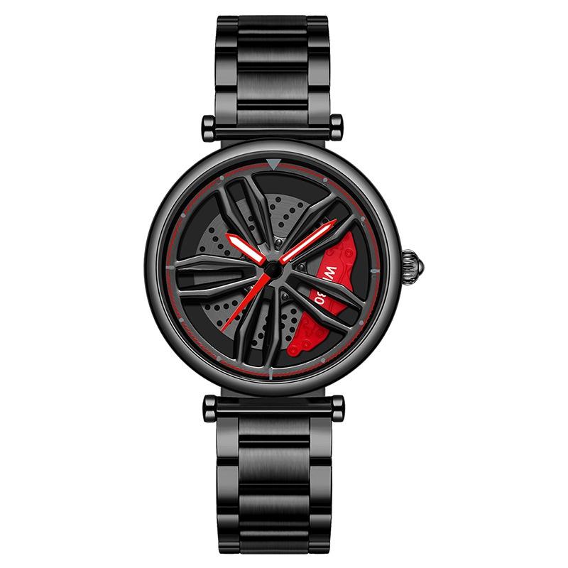 Stylish Steel Band Quartz Watch for Couples - Rose Gold