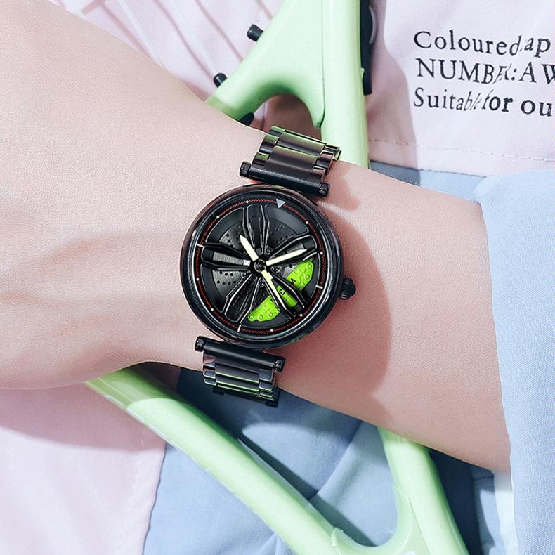 Stylish Steel Band Quartz Watch for Couples - Rose Gold