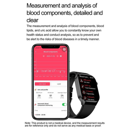 Waterproof Smart Watch With Bluetooth And Blood Oxygen Monitoring - Ip68 - Blue