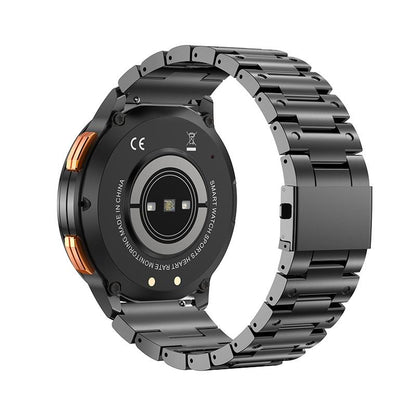 1.43 Inch Amoled Round Screen Steel Strap Smart Watch - Black