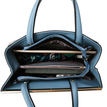 Black Stone Pattern Patchwork Handbag - Shoulder / Crossbody - Khaki