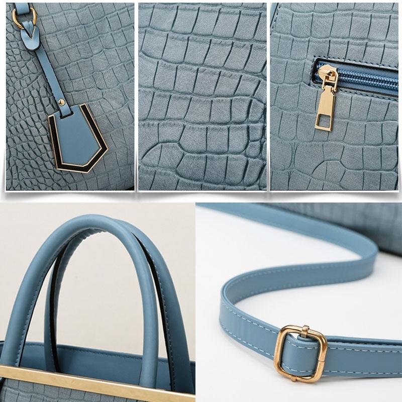 Black Stone Pattern Patchwork Handbag - Shoulder / Crossbody - Khaki