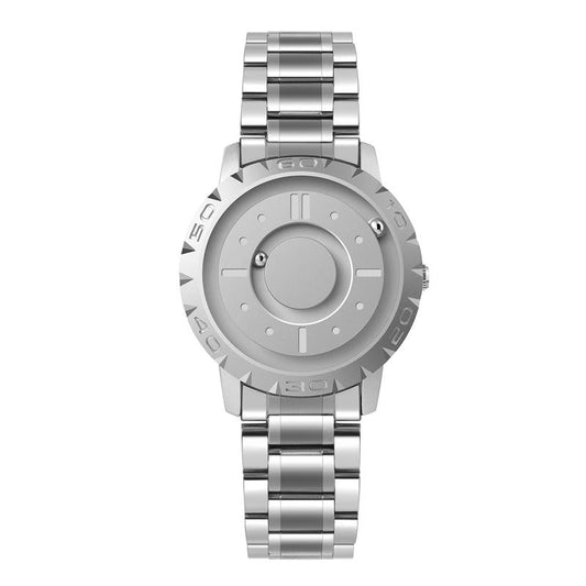 Bezel-free Magnetic Ball Watch - Men Design - Black Steel Strip