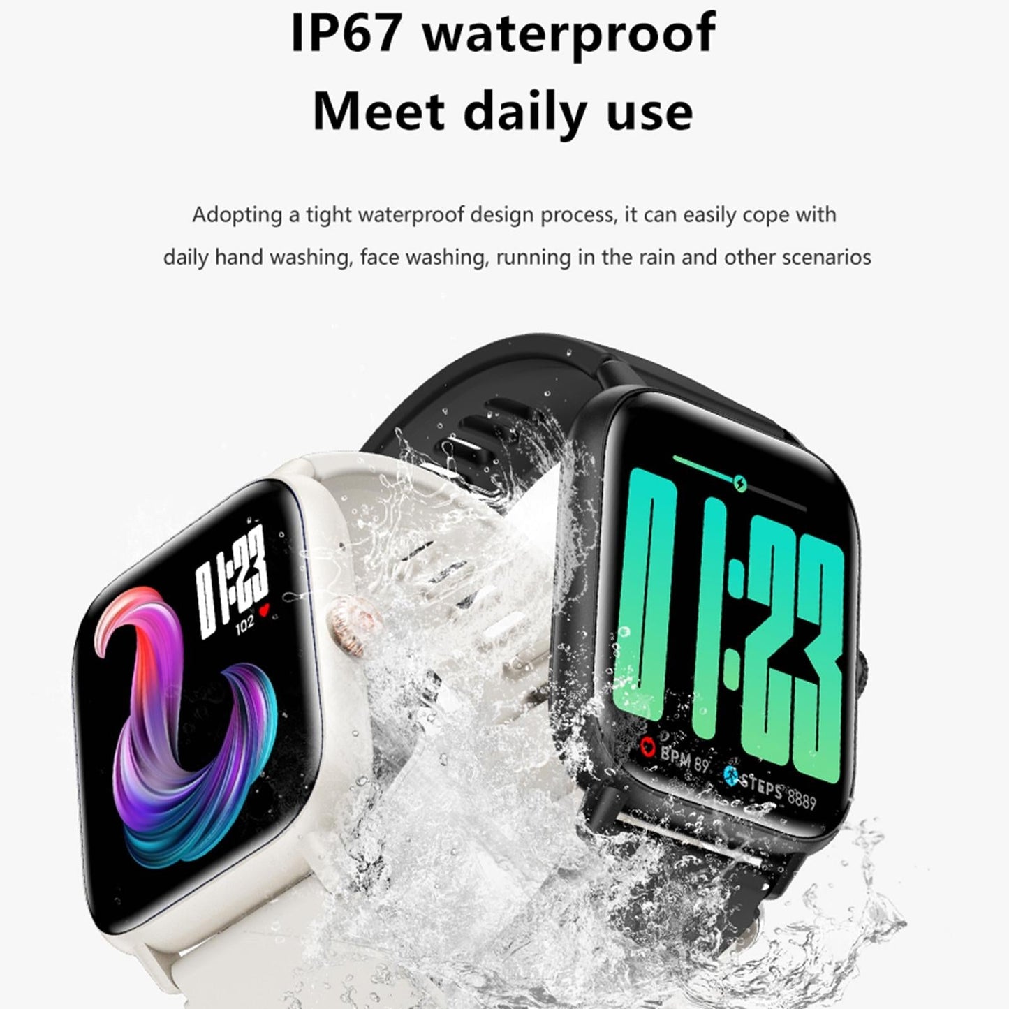 1.83 Inch Bt5.2 Smart Sport Watch Support Bluetooth Call / Sleep / Blood Sugar / Blood Oxygen / Heart Rate / Blood Pressure Health Monitor - White