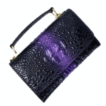 Versatile Lady Crossbody Wrist Bag - Multi-functional - Crocodile Head Yellow