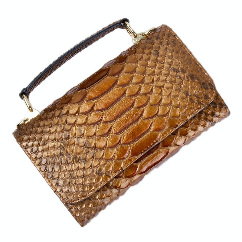 Versatile Lady Crossbody Wrist Bag - Multi-functional - Crocodile Head Yellow