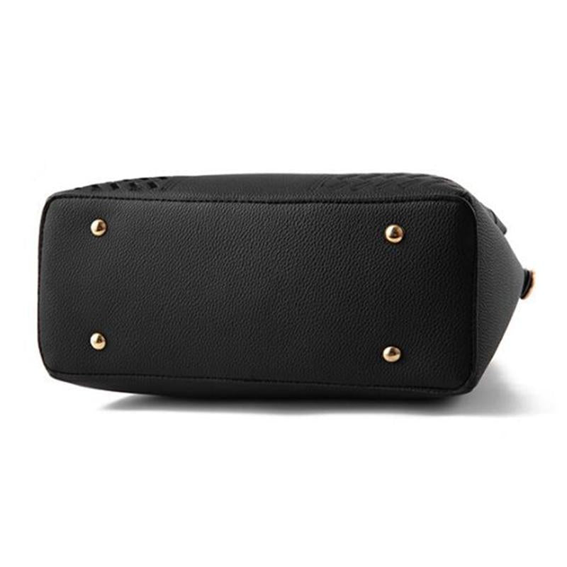 Simple Style Women Leather Crossbody Bag with Tassel Embroidery - Gray