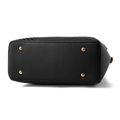 Simple Style Women Leather Crossbody Bag with Tassel Embroidery - Gray