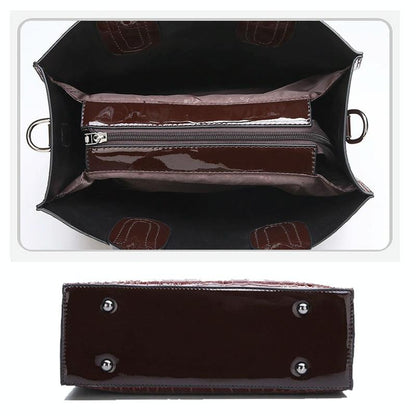 Versatile Crocodile Pattern Shoulder Bag for Women - 3-in-1 Design - Brown