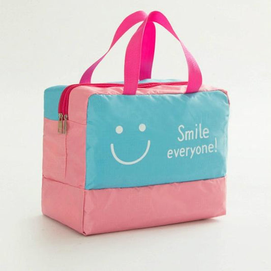 Travel Bag - Waterproof Oxford Cloth - Blue Smiley Face
