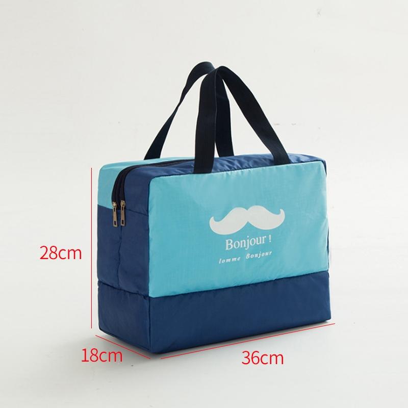 Travel Bag - Waterproof Oxford Cloth - Blue Smiley Face