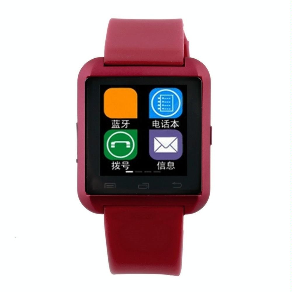 Portable Multifunctional Bluetooth V3.0 + Edr Smart Wrist Watch Red