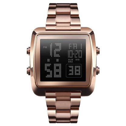 Vintage Gold Steel Square Watch - Waterproof & Luminous - Gold