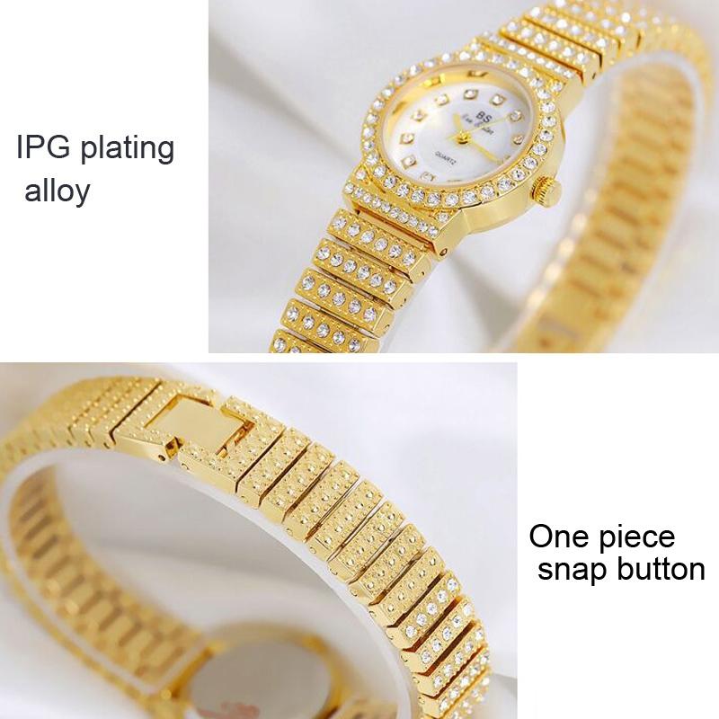 Starry Diamond Chain Women Wrist Watch - Silver Diamonds Surface