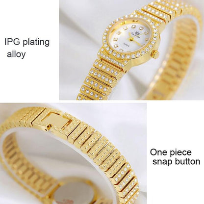 Starry Diamond Chain Women Wrist Watch - Silver Diamonds Surface