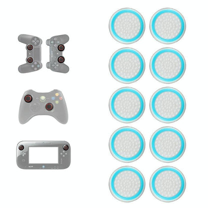 10-piece Luminous Gamepad Button Caps for Ps5 / Ps4 / Ps3 / Xbox one / 360 / Pro / Series x / s - Transparent Black Circle