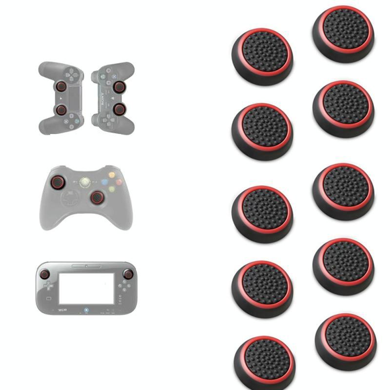 10-piece Luminous Gamepad Button Caps for Ps5 / Ps4 / Ps3 / Xbox one / 360 / Pro / Series x / s - Transparent Black Circle