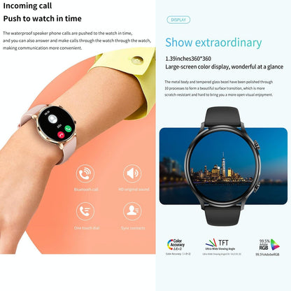 1.39 Inch Bt5.2 Smart Sport Watch Support Bluetooth Call / Sleep / Blood Oxygen / Temperature / Heart Rate / Blood Pressure Health Monitor - Grey