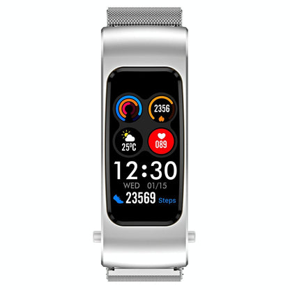 1.08 Inch Steel Band Earphone Detachable Life Waterproof Smart Watch Support Bluetooth Call - Silver