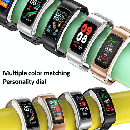1.08 Inch Steel Band Earphone Detachable Life Waterproof Smart Watch Support Bluetooth Call - Silver