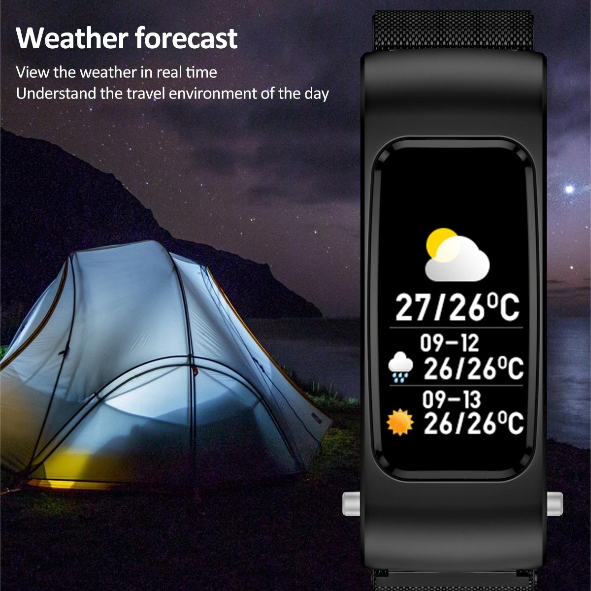 1.08 Inch Steel Band Earphone Detachable Life Waterproof Smart Watch Support Bluetooth Call - Silver