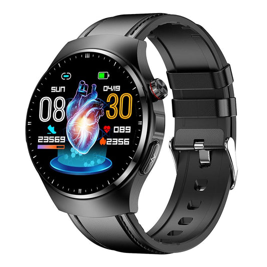 1.39 Inch Ip67 Waterproof Sports Health Monitoring Smart Bluetooth Calling Watch - Black Leather