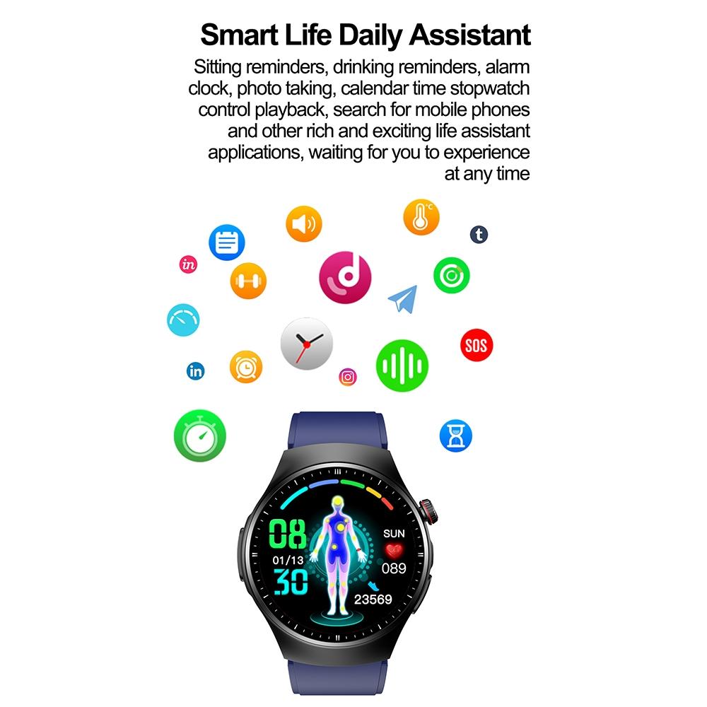 1.39 Inch Ip67 Waterproof Sports Health Monitoring Smart Bluetooth Calling Watch - Black Leather