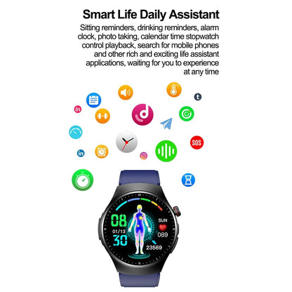 1.39 Inch Ip67 Waterproof Sports Health Monitoring Smart Bluetooth Calling Watch - Black Leather