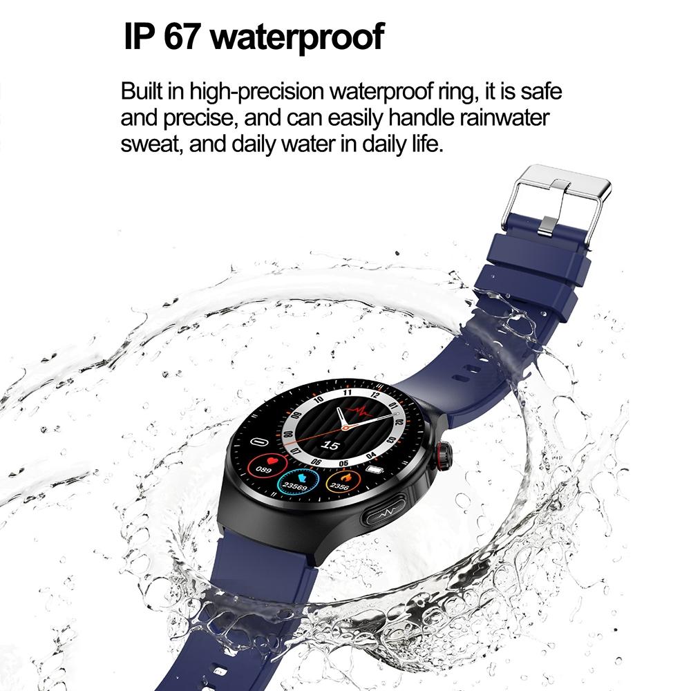 1.39 Inch Ip67 Waterproof Sports Health Monitoring Smart Bluetooth Calling Watch - Black Leather
