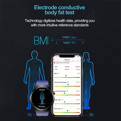 1.39 Inch Ip67 Waterproof Sports Health Monitoring Smart Bluetooth Calling Watch - Black Leather