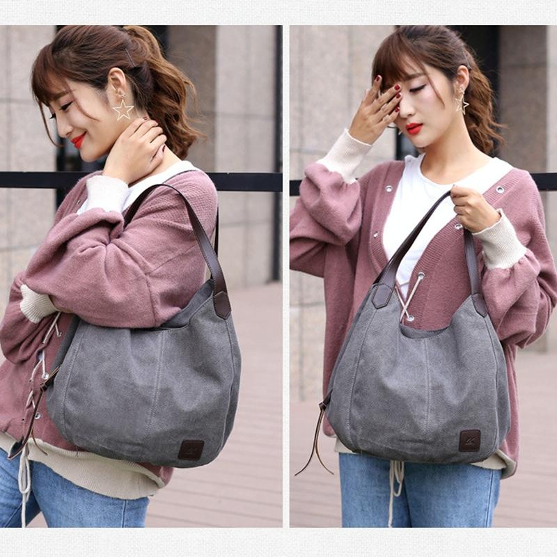 Retro Art Lady Shoulder Bag - Simple & Chic Beige - Purple Coffee