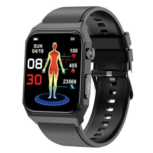 1.91 Inch Waterproof Ecg Smart Watch With Silicone Band Ip68 - Blue