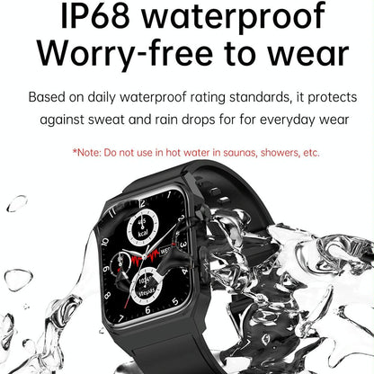 1.91 Inch Waterproof Ecg Smart Watch With Silicone Band Ip68 - Blue