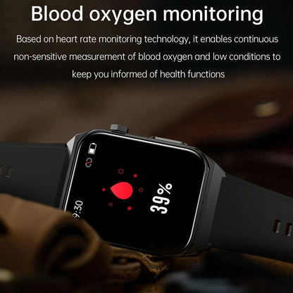 1.91 Inch Waterproof Ecg Smart Watch With Silicone Band Ip68 - Blue
